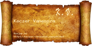 Keczer Vanessza névjegykártya